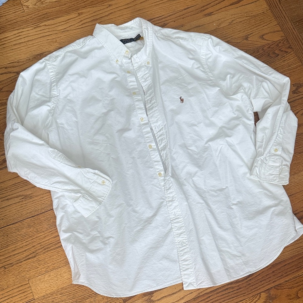 Ralph Lauren White Casual Button Down Shirt